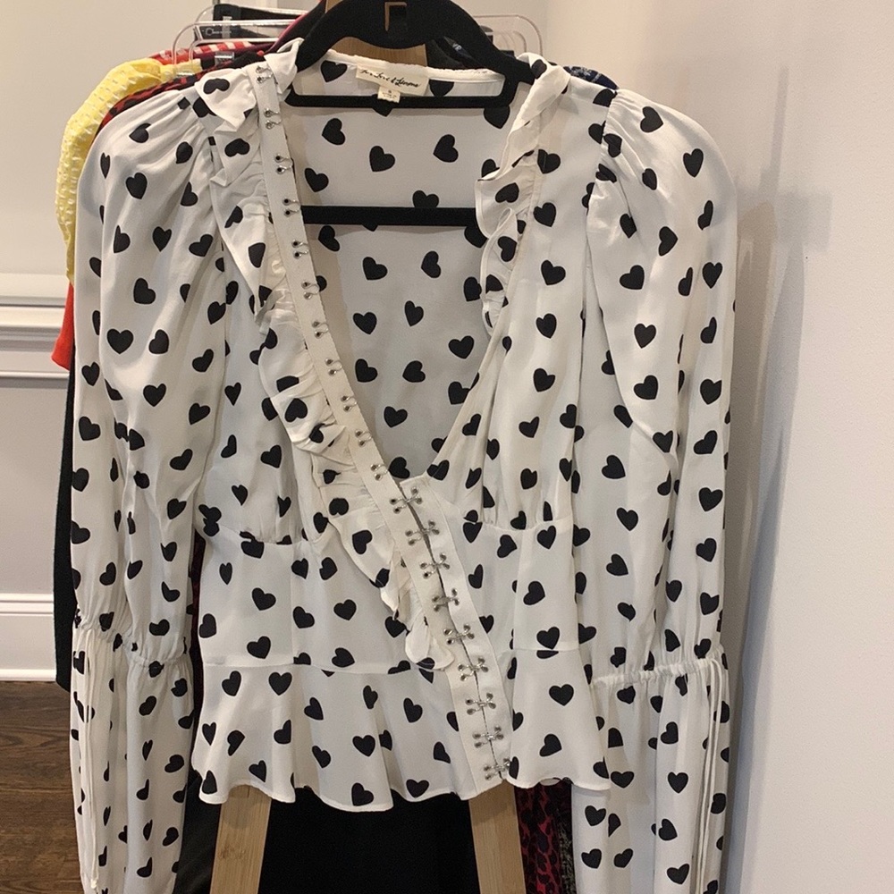 for love and lemons willow long sleeve heart top